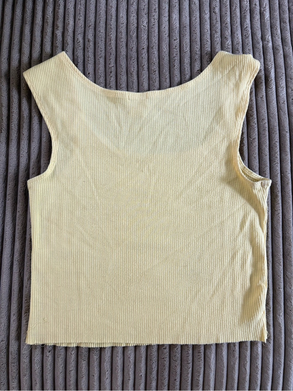 BDG Butter Yellow Ribbed Tank Top - Picture 2 of 3
